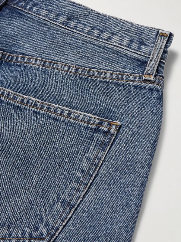 Anson Straight-Leg Frayed Denim Shorts - CU Anson Straight-Leg Frayed Denim Shorts - CU