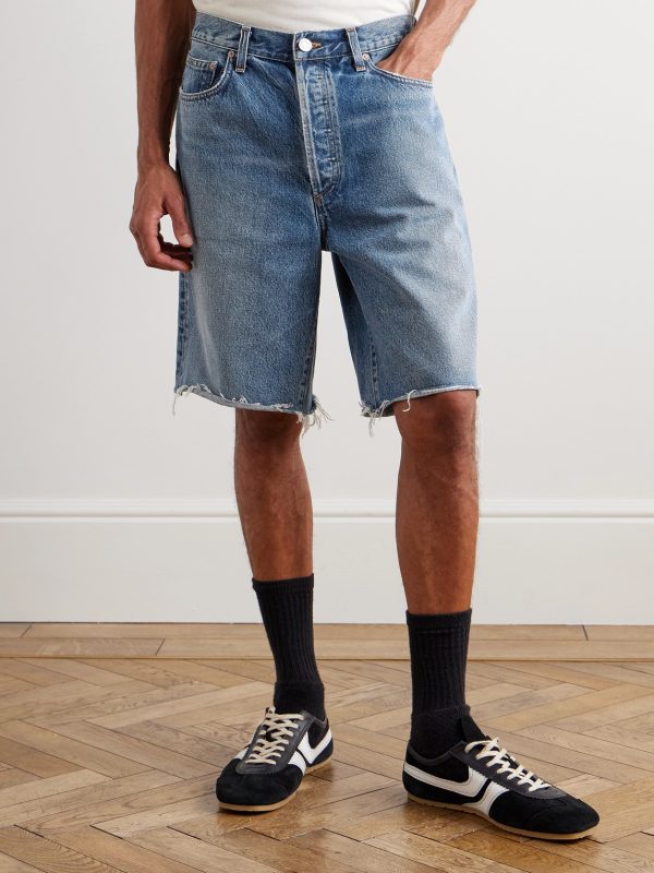 Anson Straight-Leg Frayed Denim Shorts - FR Anson Straight-Leg Frayed Denim Shorts - FR