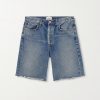 Anson Straight-Leg Frayed Denim Shorts Anson Straight-Leg Frayed Denim Shorts