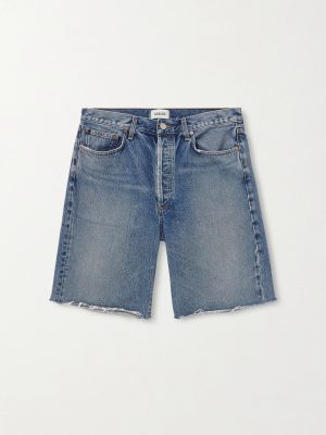 Anson Straight-Leg Frayed Denim Shorts