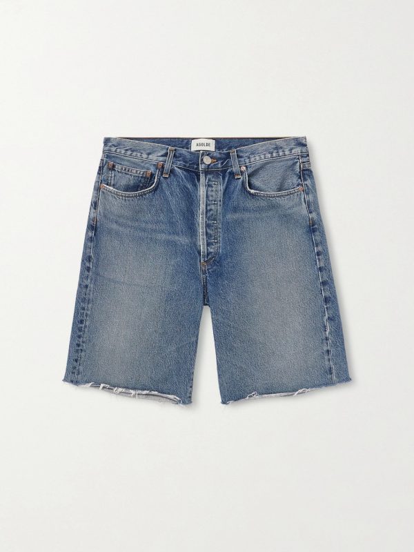 Anson Straight-Leg Frayed Denim Shorts Anson Straight-Leg Frayed Denim Shorts