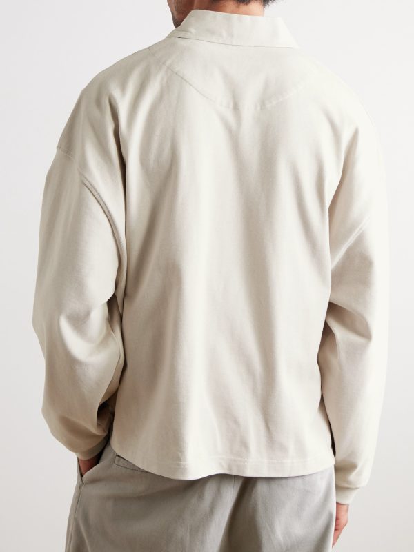 Darius Cotton-Jersey Half-Zip Polo Shirt - BK
