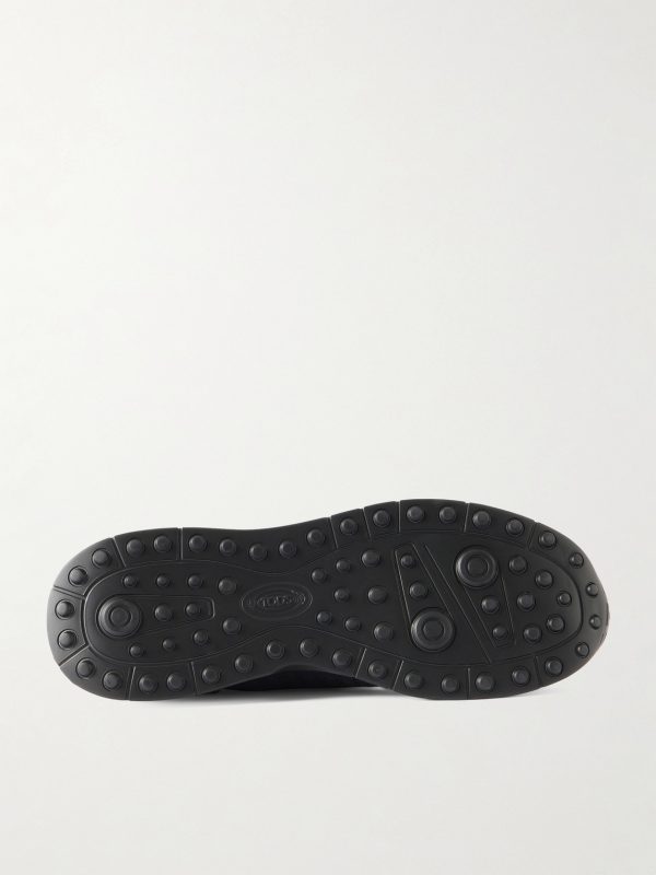 Leather-Trimmed Stretch-Knit Sneakers - E1 Leather-Trimmed Stretch-Knit Sneakers - E1