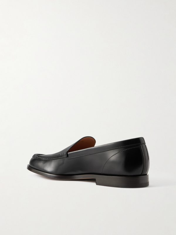 Logo-Debossed Leather Loafers - BK