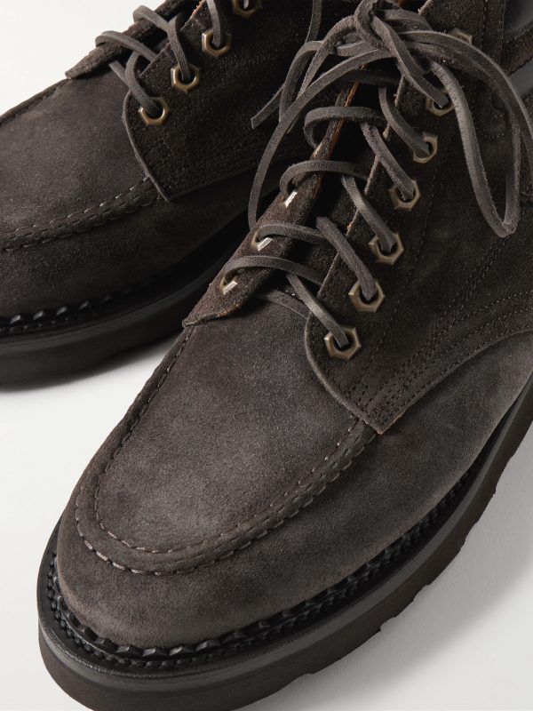 Leather-Trimmed Suede Boots - CU Leather-Trimmed Suede Boots - CU