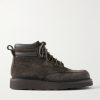 Leather-Trimmed Suede Boots Leather-Trimmed Suede Boots