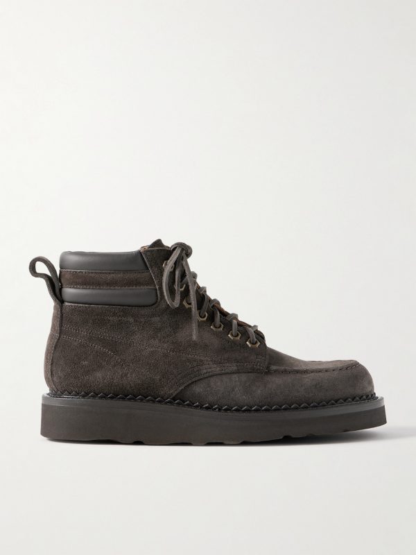 Leather-Trimmed Suede Boots Leather-Trimmed Suede Boots