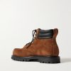 Salvia Padded Leather-Trimmed Suede Boots - BK