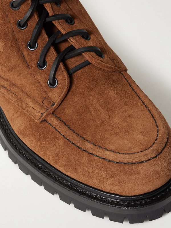 Salvia Padded Leather-Trimmed Suede Boots - CU