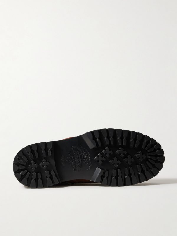 Salvia Padded Leather-Trimmed Suede Boots - E1