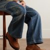 Salvia Padded Leather-Trimmed Suede Boots - OU