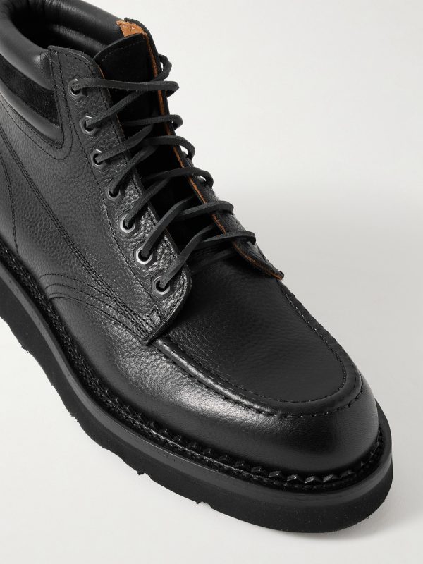 Suede-Trimmed Full-Grain Leather Boots - CU Suede-Trimmed Full-Grain Leather Boots - CU