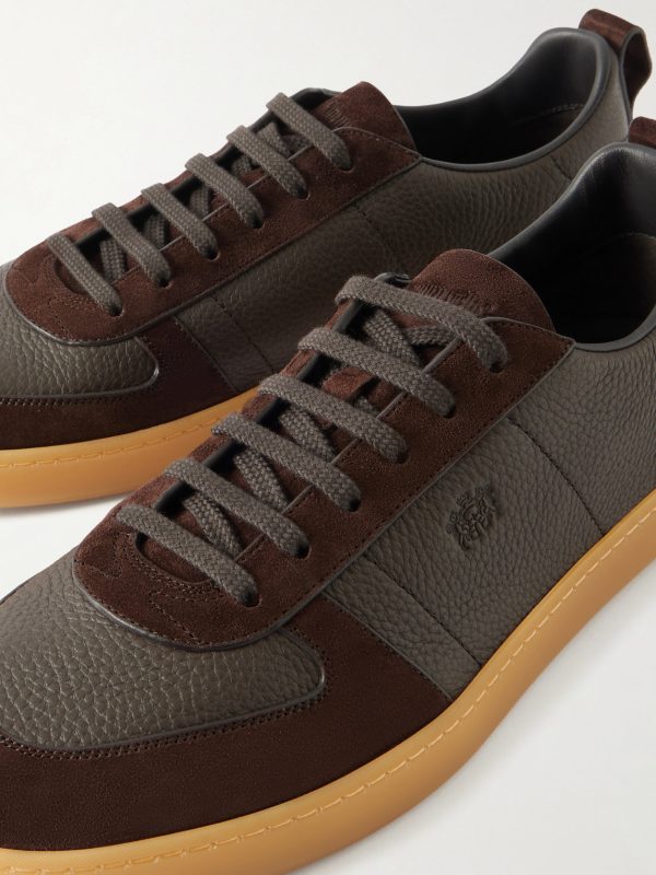 Repton Textured-Leather and Deerskin Sneakers - CU