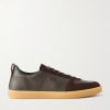 Repton Textured-Leather and Deerskin Sneakers