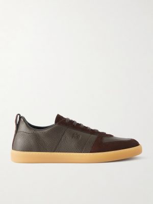Repton Textured-Leather and Deerskin Sneakers Repton Textured-Leather and Deerskin Sneakers