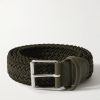 3.5cm Leather-Trimmed Woven Belt 3.5cm Leather-Trimmed Woven Belt