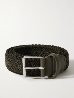 3.5cm Leather-Trimmed Woven Belt 3.5cm Leather-Trimmed Woven Belt