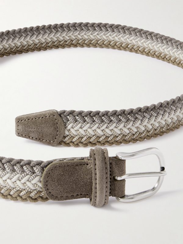 Suede-Trimmed Woven Cord Belt - E1 Suede-Trimmed Woven Cord Belt - E1