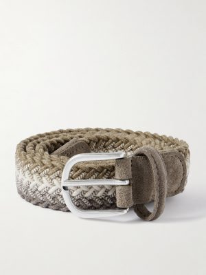 Suede-Trimmed Woven Cord Belt Suede-Trimmed Woven Cord Belt