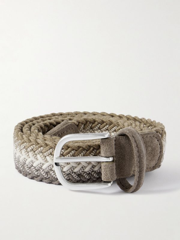 Suede-Trimmed Woven Cord Belt Suede-Trimmed Woven Cord Belt