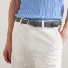 3cm Leather-Trimmed Woven Belt - FR 3cm Leather-Trimmed Woven Belt - FR