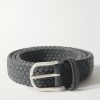 3cm Leather-Trimmed Woven Belt 3cm Leather-Trimmed Woven Belt