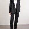 Double-Breasted Checked Virgin Suit Jacket - OU