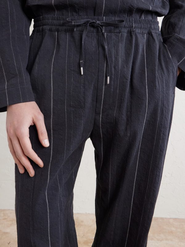 Samurai Straight-Leg Striped Cotton and Linen-Blend Trousers - CU