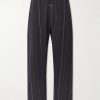 Samurai Straight-Leg Striped Cotton and Linen-Blend Trousers
