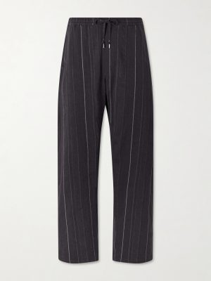Samurai Straight-Leg Striped Cotton and Linen-Blend Trousers Samurai Straight-Leg Striped Cotton and Linen-Blend Trousers