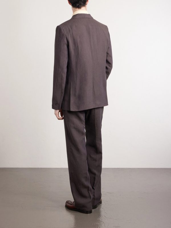 Shinji Shawl-Collar Linen Suit Jacket - BK Shinji Shawl-Collar Linen Suit Jacket - BK
