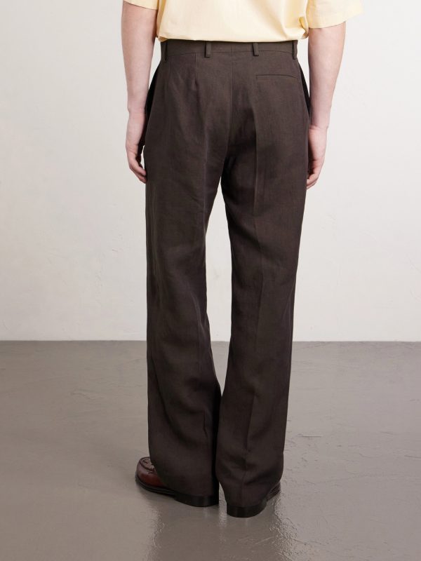 Linen Tailored Wide Trousers - BK Linen Tailored Wide Trousers - BK