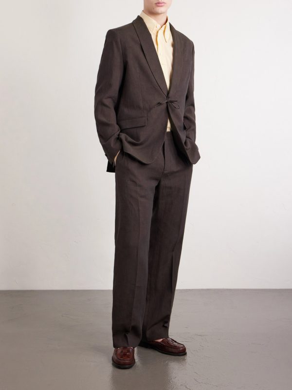 Linen Tailored Wide Trousers - OU Linen Tailored Wide Trousers - OU