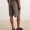 Saleh Straight-Leg Cotton and Linen-Blend Drawstring Shorts - BK Saleh Straight-Leg Cotton and Linen-Blend Drawstring Shorts - BK