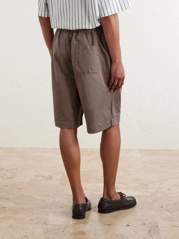 Saleh Straight-Leg Cotton and Linen-Blend Drawstring Shorts - BK Saleh Straight-Leg Cotton and Linen-Blend Drawstring Shorts - BK