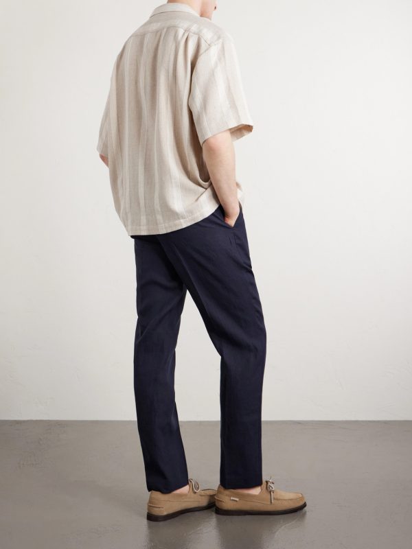 Samata Striped Cotton and Linen-Blend Shirt - BK Samata Striped Cotton and Linen-Blend Shirt - BK
