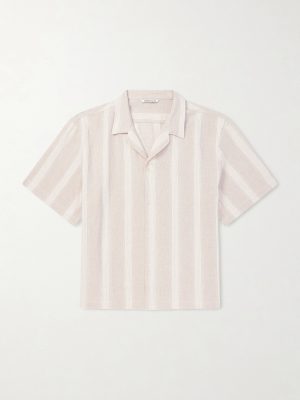 Samata Striped Cotton and Linen-Blend Shirt Samata Striped Cotton and Linen-Blend Shirt