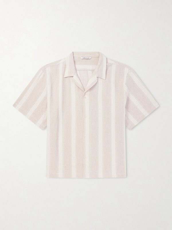 Samata Striped Cotton and Linen-Blend Shirt Samata Striped Cotton and Linen-Blend Shirt
