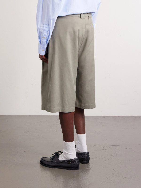 Juno Straight-Leg Pleated Lyocell, Cotton and Linen-Blend Shorts - BK Juno Straight-Leg Pleated Lyocell, Cotton and Linen-Blend Shorts - BK