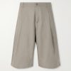 Juno Straight-Leg Pleated Lyocell, Cotton and Linen-Blend Shorts Juno Straight-Leg Pleated Lyocell, Cotton and Linen-Blend Shorts