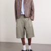 Juno Straight-Leg Pleated Lyocell, Cotton and Linen-Blend Shorts - OU Juno Straight-Leg Pleated Lyocell, Cotton and Linen-Blend Shorts - OU