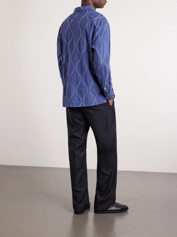 Pino Embroidered Cotton Shirt - BK Pino Embroidered Cotton Shirt - BK