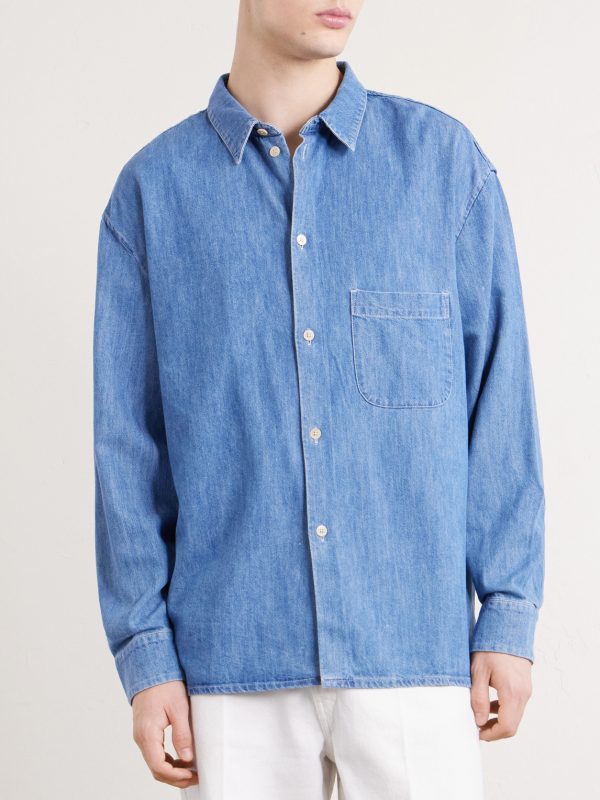 Gusto Cotton-Blend Denim Shirt - FR Gusto Cotton-Blend Denim Shirt - FR