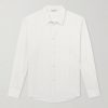 Fulvio Pinstriped Cotton, Silk and Linen-Blend Shirt