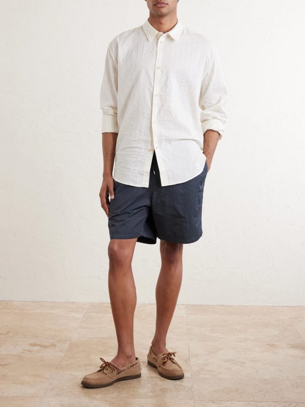 Fulvio Pinstriped Cotton, Silk and Linen-Blend Shirt - OU