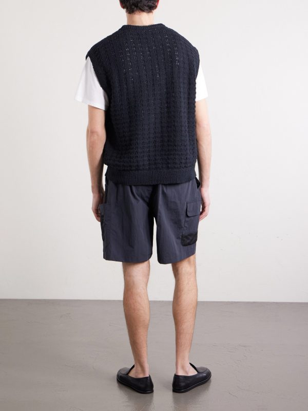Tembe Cable-Knit Cotton Vest - BK
