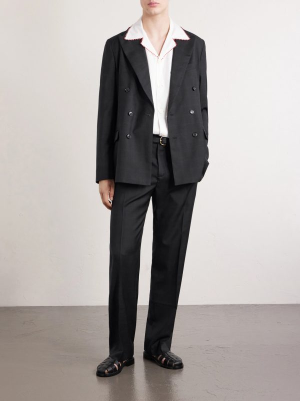 Virgin Wool Tailored Wide Trousers - OU Virgin Wool Tailored Wide Trousers - OU
