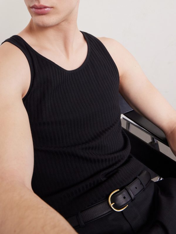 Tomaso Ribbed Stretch-Cotton Jersey Tank Top - CU Tomaso Ribbed Stretch-Cotton Jersey Tank Top - CU