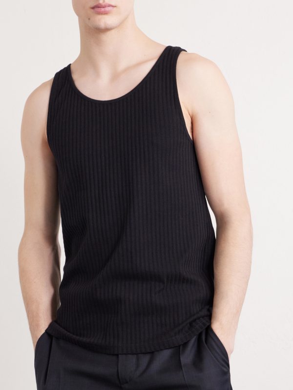 Tomaso Ribbed Stretch-Cotton Jersey Tank Top - FR Tomaso Ribbed Stretch-Cotton Jersey Tank Top - FR