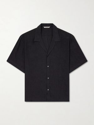 Samata Camp-Collar Linen Shirt Samata Camp-Collar Linen Shirt